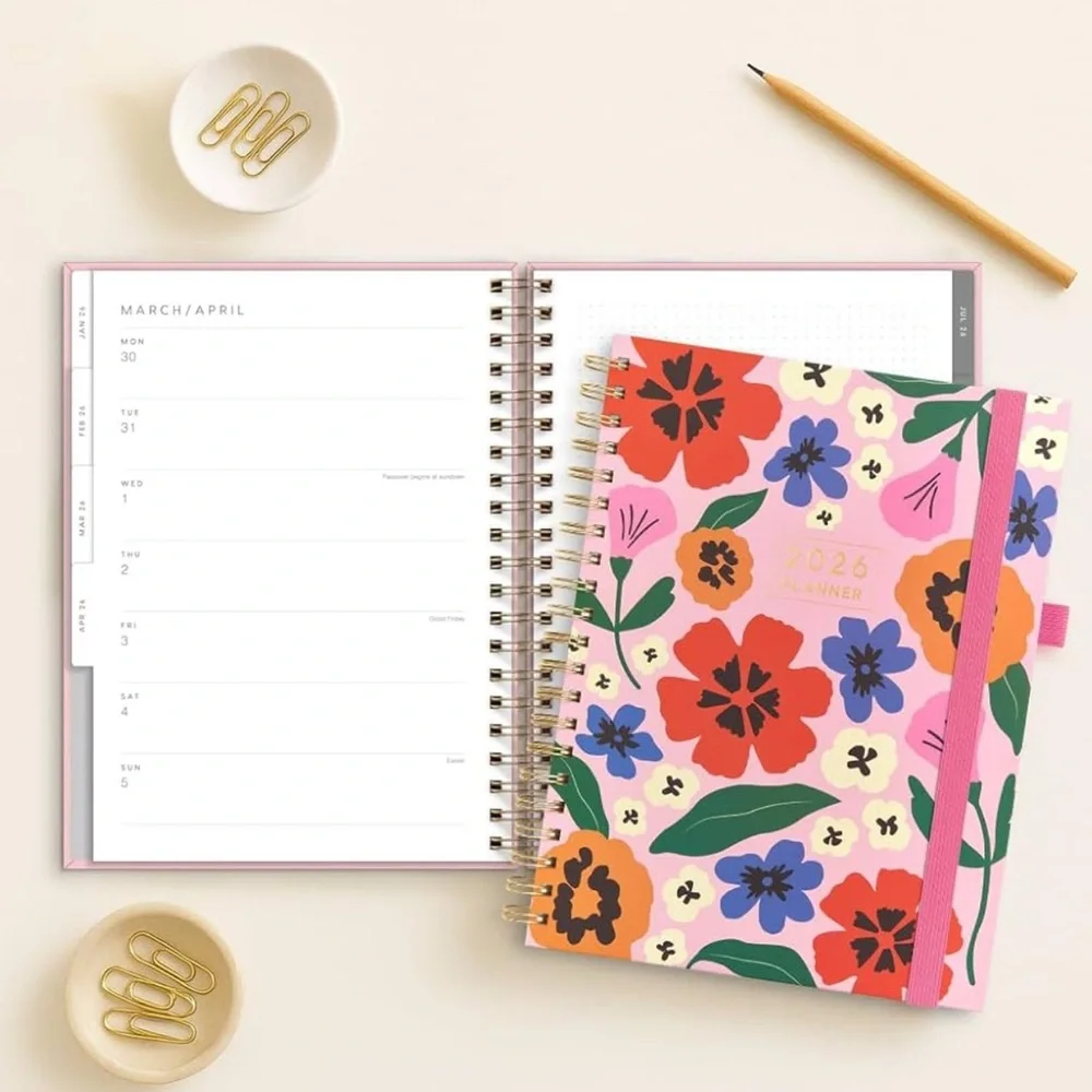 NEW 2026 Planner with Pattern, A4 Size-Daily, Weekly & 18-Monthly Planner